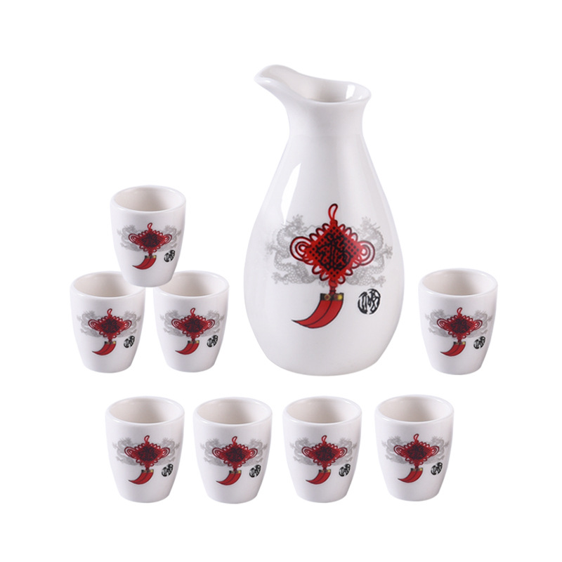 Supply ceramic wine set 9 ceramic liquor dispenser wine gift wholesale