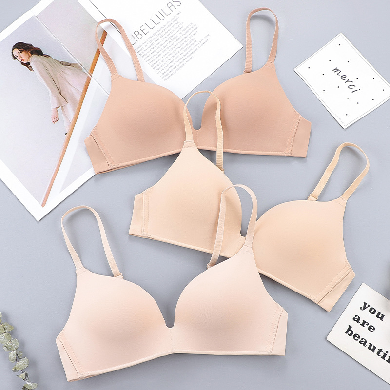 2023年法式新款内衣无钢圈文胸女超薄美背三角杯少女学生运动胸罩