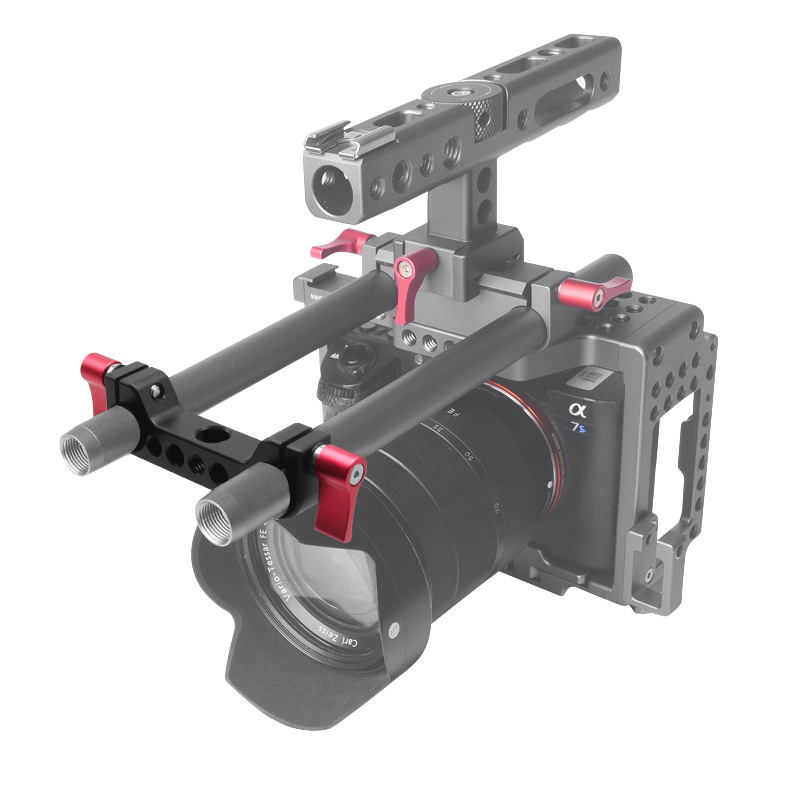 15mm double hole pipe clamp guide rail connector SLR camera parallel double hole multi-function pipe clamp photography camera accessories