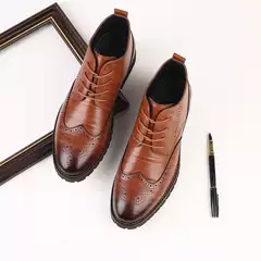 Men's Martin Boots, Brogue Ankle Boots, High-Top Shoes, Large Size Leather Shoes, Formal Business Men's Shoes, Retro Workwear