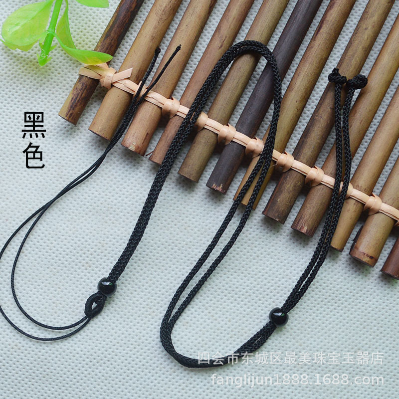 精工手编8*2曼波绳项链翡翠吊坠挂绳男女 可调节长度款饰品玉绳子