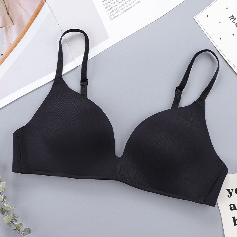 2023年法式新款内衣无钢圈文胸女超薄美背三角杯少女学生运动胸罩