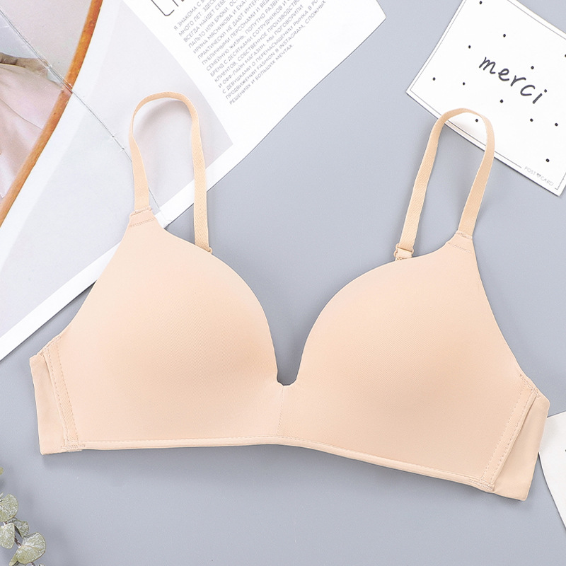 2023年法式新款内衣无钢圈文胸女超薄美背三角杯少女学生运动胸罩