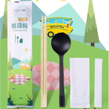 Disposable Chopsticks Four-Piece Set for Takeout Party, Knife, Fork, Spoon, and Paper Four-In-One Tableware Package for Takeout