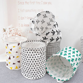 Fabric laundry basket dirty clothes storage basket clothes basket Nordic folding household laundry basket toy organizing bucket