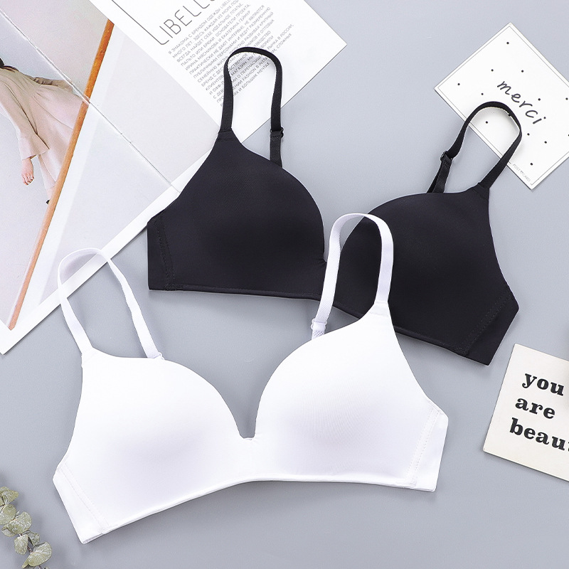 2023年法式新款内衣无钢圈文胸女超薄美背三角杯少女学生运动胸罩