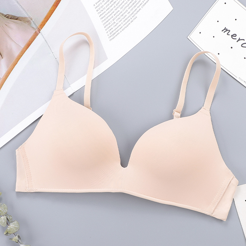 2023年法式新款内衣无钢圈文胸女超薄美背三角杯少女学生运动胸罩