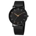 Rose Gold Hands Black Dial Black Case Black Band
