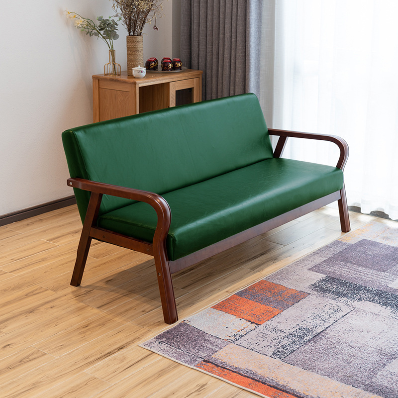 曲木扶手现代沙发新款田园布艺双人单人客厅实木日式简易沙发椅