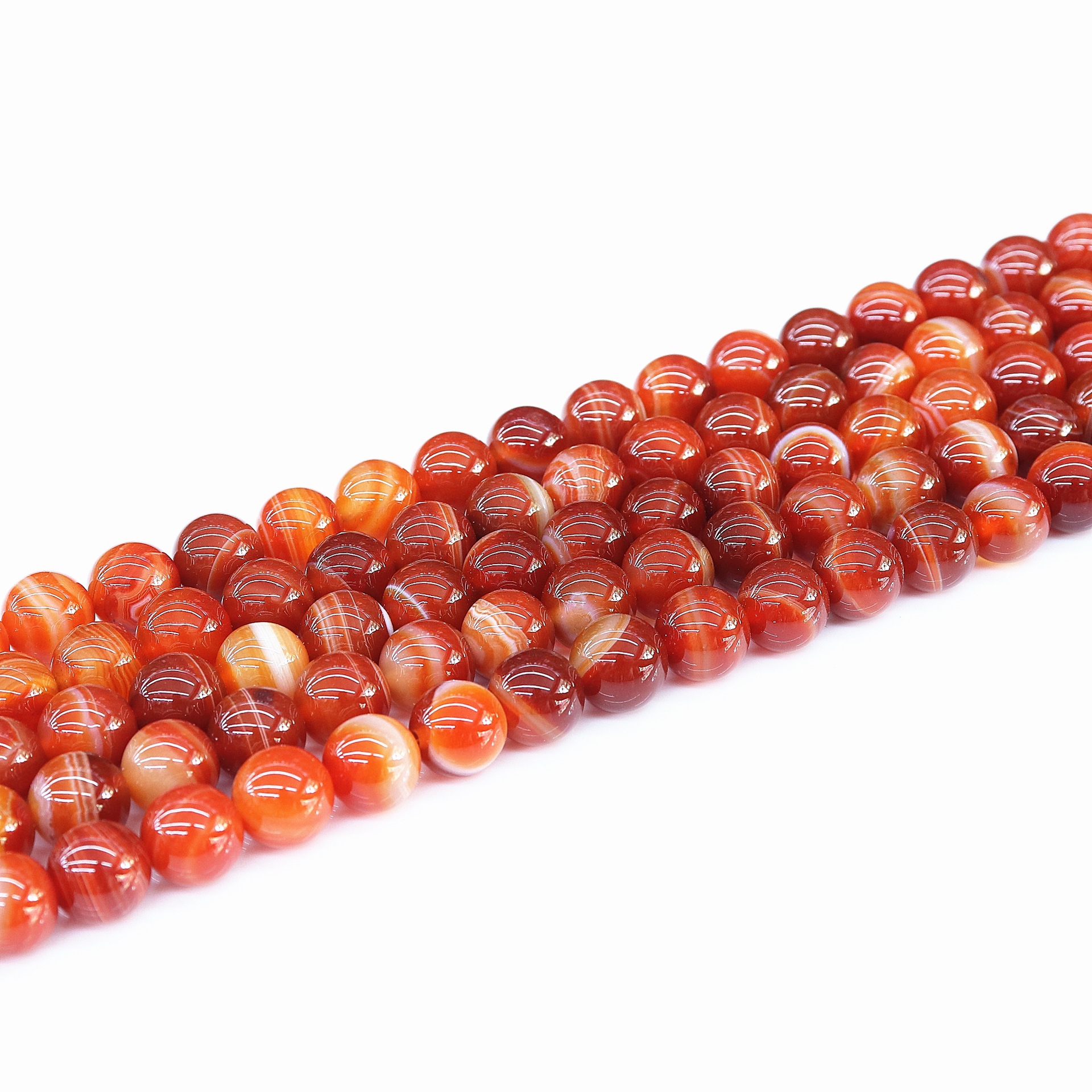 Natural Optimization Red Stripesd Agate Loose Beads Round Bead Bracelet Necklace Street Stall Supply Div Jewelry Accessories Beads
