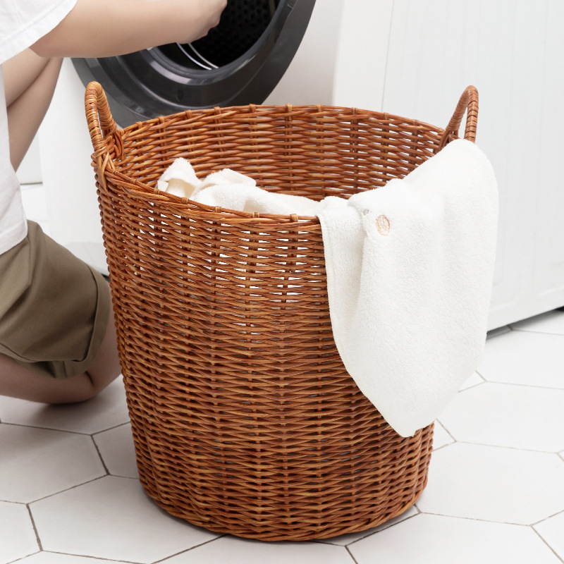 Thickened new material laundry basket household woven storage basket laundry basket toy sundries portable basket wholesale