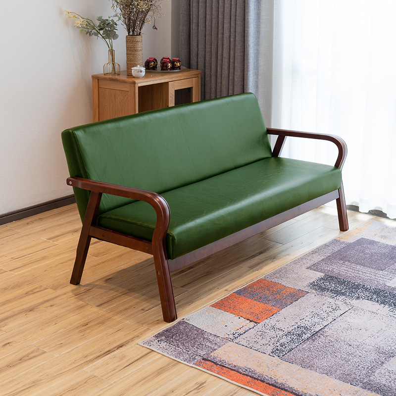 曲木扶手现代沙发新款田园布艺双人单人客厅实木日式简易沙发椅