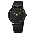 Gold Hands Black Dial Black Case Black Band
