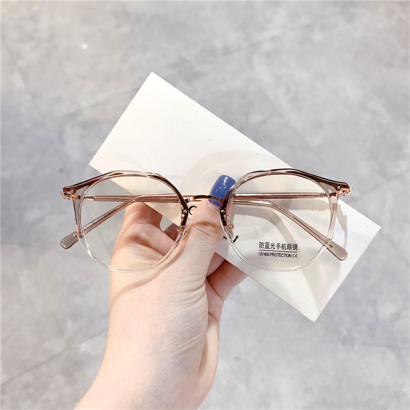 S22641 Douyin Little Red Riding Book with Irregular Plain Frame Women's Plain Anti-Blue Light Frame for Men's Myopia