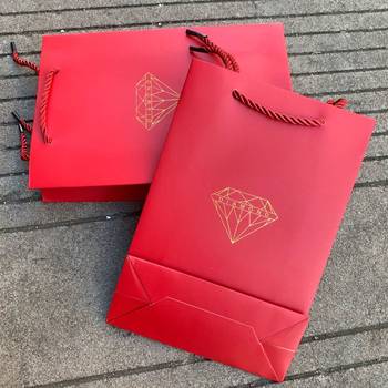 Factory Direct Jewelry Jewelry Box Diamond Gift Cosmetic Paper Bag Jewelry Jewelry Jade Hand Paper Bag in stock