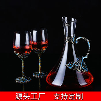 Factory Direct enamel wine glass European retro goblet household wine glass decanter suit gift