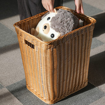 Dirty Clothes Basket Rattan-like Hotel Large Capacity Woven Dirty Clothes Basket Clothes Storage Basket Dirty Clothes Toy Storage Basket