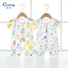 Baby's jumpsuit summer thin cotton short-sleeved closed pajamas for boys and girls newborn's summer climbing suit