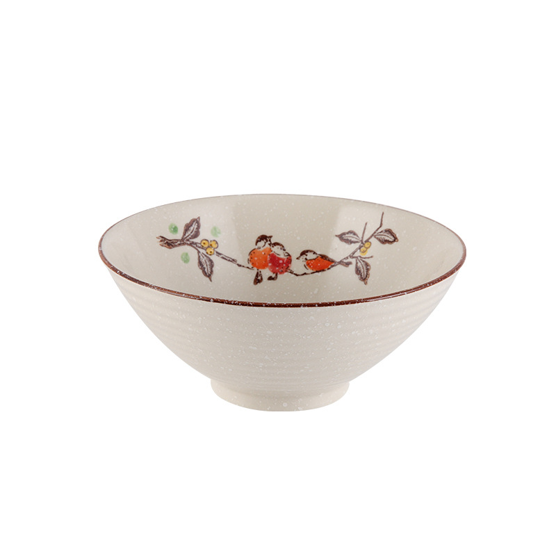 Creative Japanese-style Ceramic Bowl Underglaze Color Hand-painted 8-inch Noodle Bowl Soup Bowl Large Bucket Bowl Household Tableware Bowl