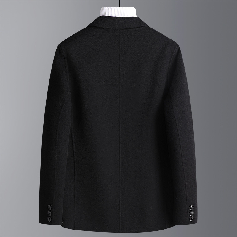 Áo vest nam dạ len hai mặt thủ công dáng ôm — Cà phê, Màu đen, Xanh Navy, Màu xám