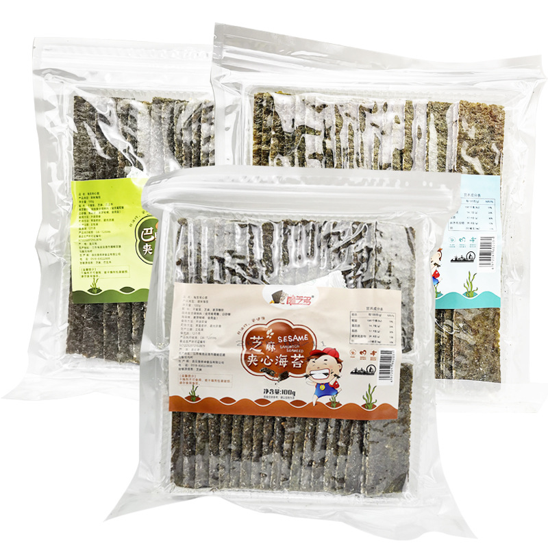 Crispy Zhiduo Sesame Seaweed Crispy 100g Internet Celebrity Snacks Korean Seaweed Seaweed Sesame Sandwich Seaweed Wholesale