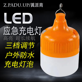 Led Rechargeable Emergency Light USB Three-Level Dimming Night Market Stall Energy-Saving Light Bulb Outdoor Waterproof Ip55 Waterproof Super Bright