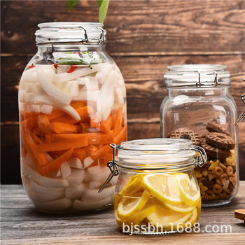 Xibi glass sealed jar storage jar sparkling wine glass bottle pickle jar glass jar glass wholesale