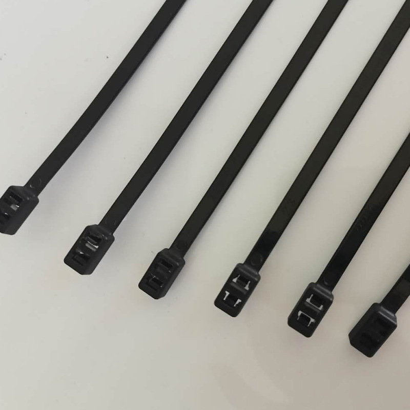 Thickened insert locking double-head new material self-locking cable tie fixing cable tie available double buckle cable tie