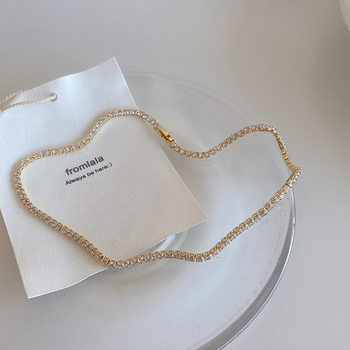 Cold Style Retro Korean Dongdaemun Rhinestone Necklace Women's Simple and Versatile Niche Elegant Neck Chain Clavicle Chain Necklace