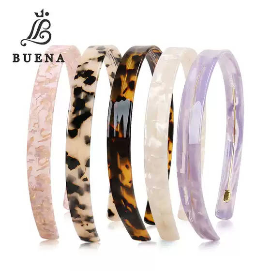 Simple 1.5cm Wide Acetic Acid Plate Headband Alexander Same Style Headband French High Cranial Top Headband Hair Accessories for Women