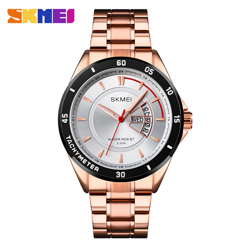 Time beauty fashion Men's quartz watch calendar week personality sun shading dial business waterproof watch men