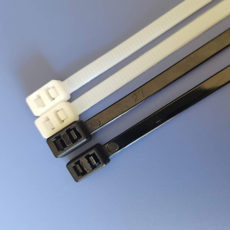 Thickened insert locking double-head new material self-locking cable tie fixing cable tie available double buckle cable tie