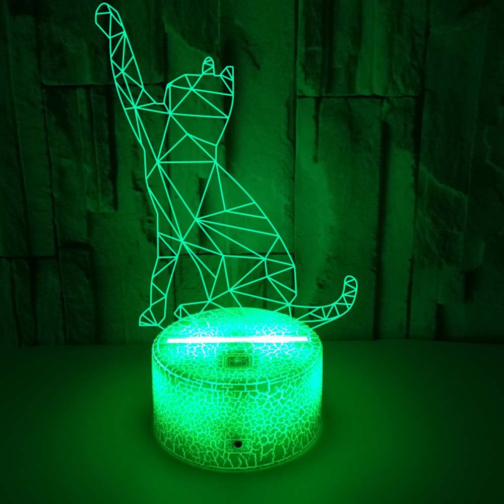 Creative Nordic style waving cat 3D lamp USB night light 3d night light cat night light Wholesale