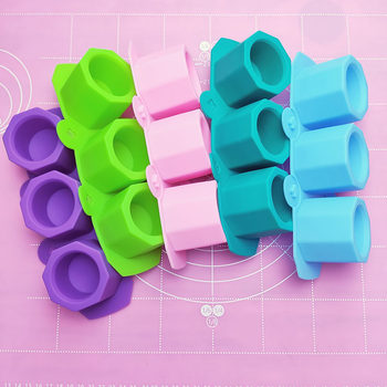 Spot 3-Piece Ice Cup Silicone Rhombus Ice Mold Pinch Mold Cocktail Silicone Ice Tray Succulent Flower Pot Mold