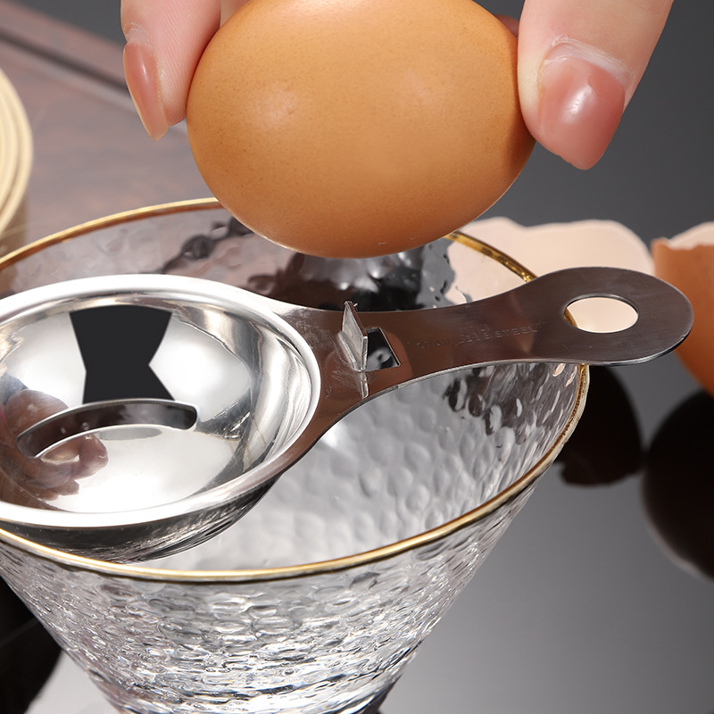 Factory direct 430 stainless steel egg separator cross-border with ear egg white egg yolk separator baking gadgets