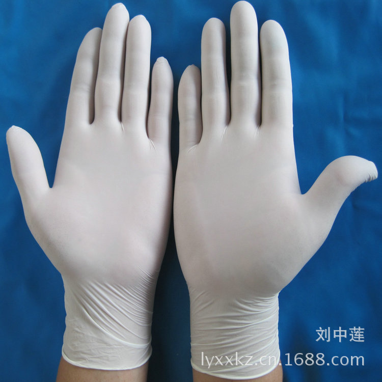Long-term supply of disposable thickened latex gloves 9 inch disposable latex powder-free inspection rubber Labor gloves