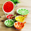 Hand-painted fruit bowl tableware Japanese cute creative ceramic bowl healthy children's dishes spoon factory direct sales