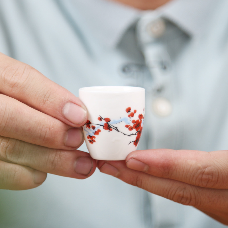 Winery warm hip flask wine dispenser blue and white box ceramic one pot eight glasses wine suit white wine glass wine pot LOGO wine container