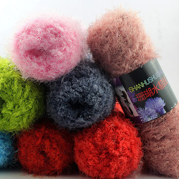 Factory Direct Sales Coral Mink Velvet Phoenix down Imitation Fur Thread Hand Knitted Stick Needle Thick Wool