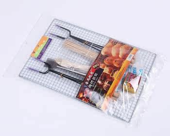Outdoor barbecue supplies outdoor seven-piece set (new packaging) balcony smoke-free combination grill Minhua gloves net