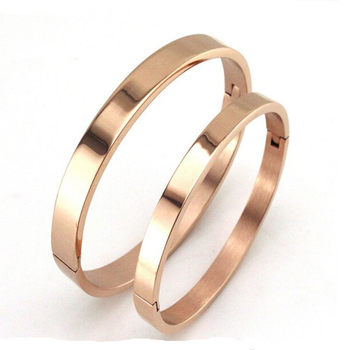 Popular Jewelry Straight Buckle Eternal Couple Bracelet Opening Buckle Bracelet Foreign Trade Bracelet Silver Plated