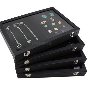 Medium and Large Black Jewelry Box Jewelry Box Necklace Ring Earrings Bracelet Earrings Jewelry Storage Display Stand Props