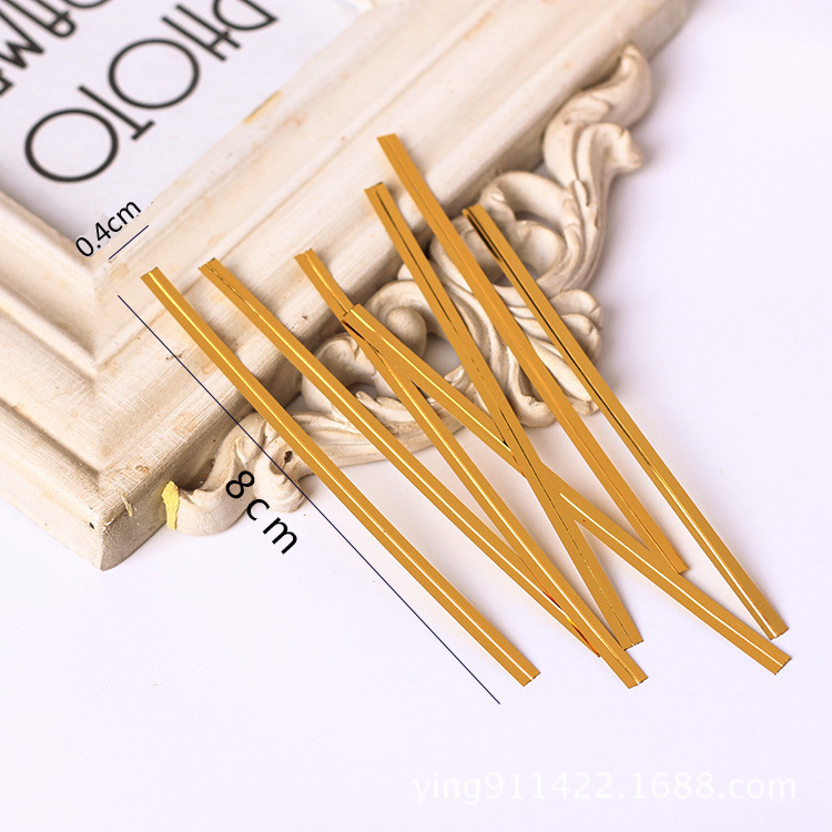 Gold Wire Tie Gold Wire Tie Rope Sealed Gold Strip Gift Bag Tie Gold Line Sugar Box Accessories