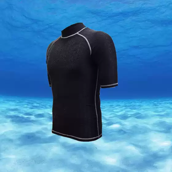 Men's Swimsuit, Water-Repellent, Quick-Drying, Imitation Sharkskin Half-Sleeve Suit, Winter Swimming Suit, Snorkeling and Surfing Suit, Coaching Suit