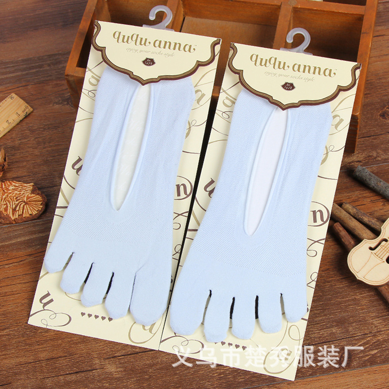 瑜伽五指丝袜日系镂空女士夏季冰丝透气超薄硅胶防滑女士短袜船袜