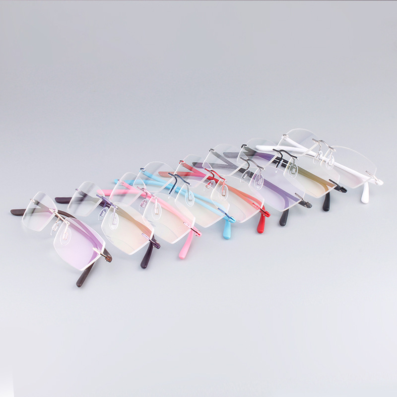 Wholesale fashion frameless glasses frame myopia Ultra Light super elastic TR90 colorful jelly men and women frame 720