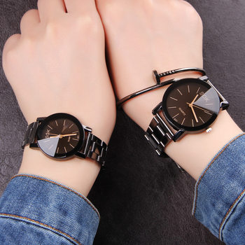 Foreign Trade Hot Selling Korean Fashion Trend Luminous Couple Steel Belt Watch Clover Men's and Women's Students Explosion Watch