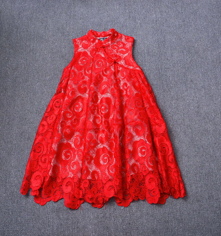Đầm maxi nữ thắt eo ren đỏ dự tiệc — Đỏ chi tiết 9