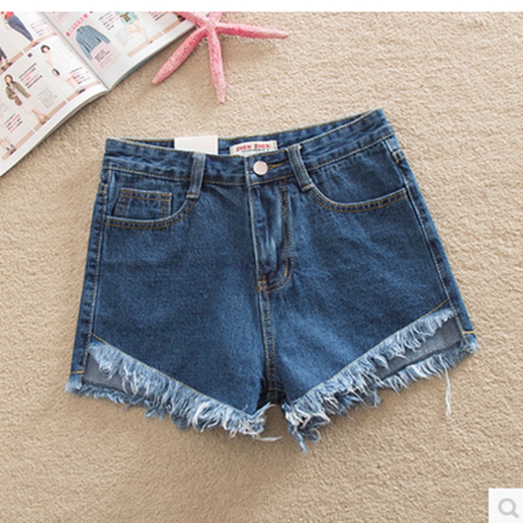 High Waisted Denim Shorts Loose Fit Front Short Back Long Korean Style Summer Fashion Wholesale Available