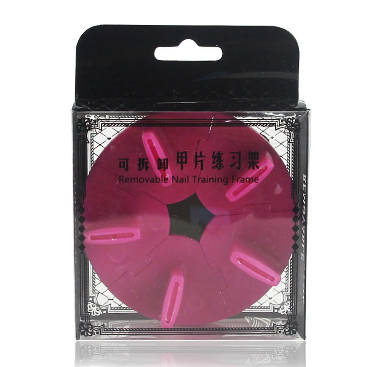 Nail tools plastic round lotus holder detachable nail piece practice frame nail piece bracket send 5 pieces nail piece